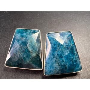 NEW Jay King blue apatite geometric sterling silver earrings